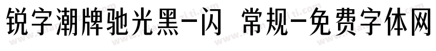 锐字潮牌驰光黑-闪 常规字体转换
